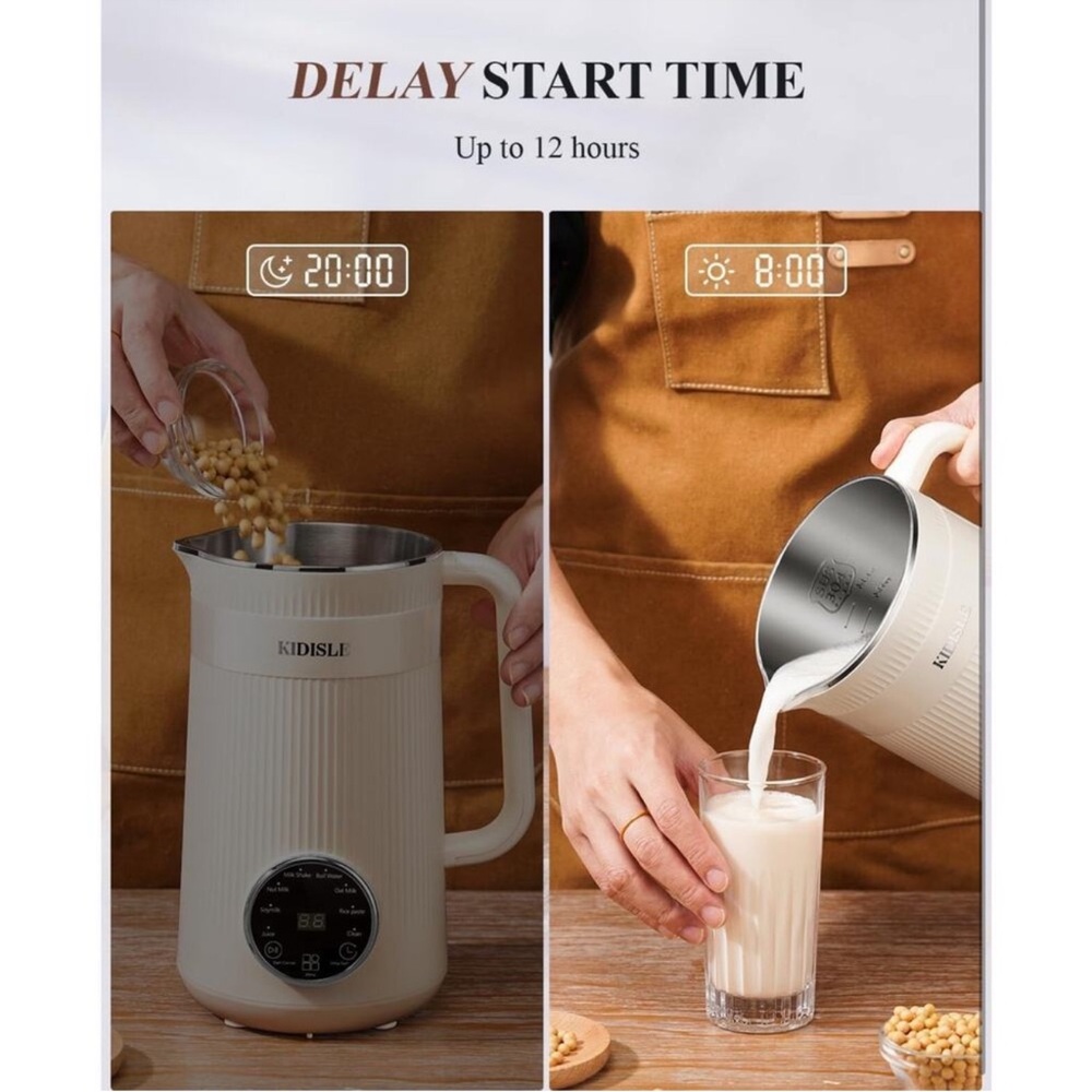 Kidisle 8-in-1 Nut Milk Maker Blender 32oz Cream NIB - Picture 6 of 11